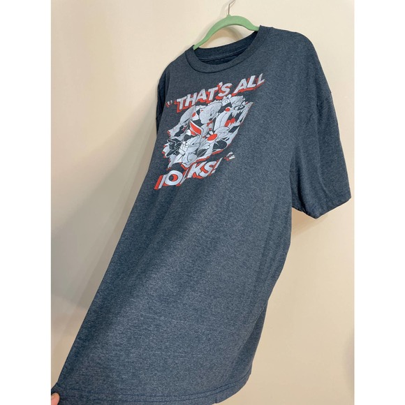 Looney Tunes Thats All Folks T Shirt Blue Red 2XB Tee Unisex Big Tall - Picture 7 of 7